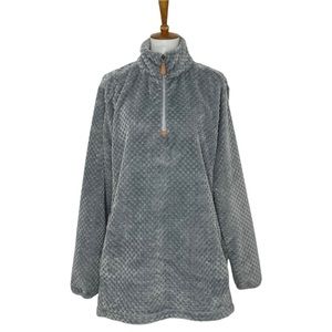 Heathmoor Pullover 1/2 Zip Popcorn Texture Top Grey Size XL